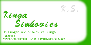 kinga simkovics business card